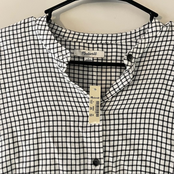 Madewell Bell-Sleeve Button-Down Shirt - Windowpane - Small - NWT - Picture 9 of 12